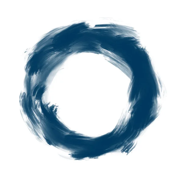 Hand painted blue grungy abstract circle — Stock Photo, Image