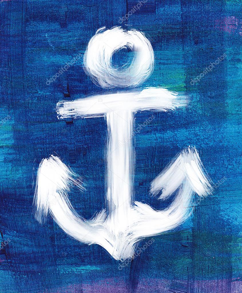 Hand painted grungy anchor
