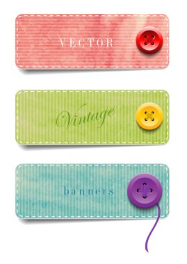 Vintage tarzı renkli kağıt karton rozetleri düğmeleri ile dokulu