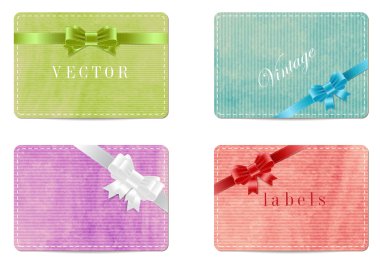 vektör dokulu zarif retro kağıt afiş - tebrik kartları bir dizi