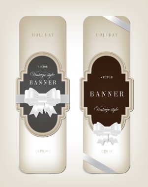 vintage tarzı karton afiş iki vektör