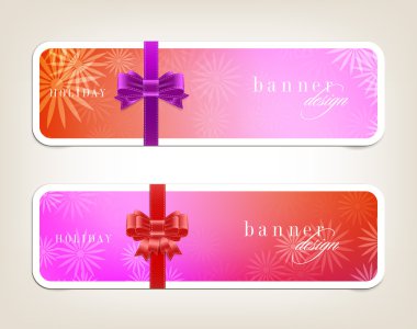 iki afiş - parlak renkli çiçek arka planlar ile sopa vektör