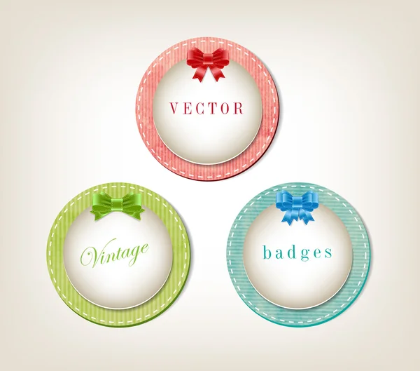 En uppsättning vektor retro elegant papper texturerat runda banners — Stock vektor