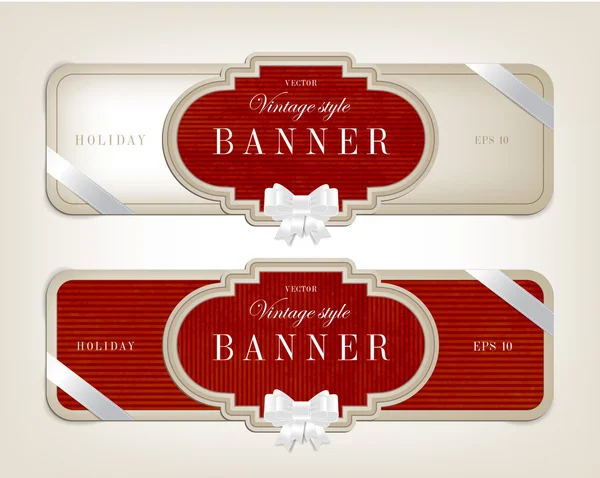 Due banner in cartone stile vintage vettoriale — Vettoriale Stock