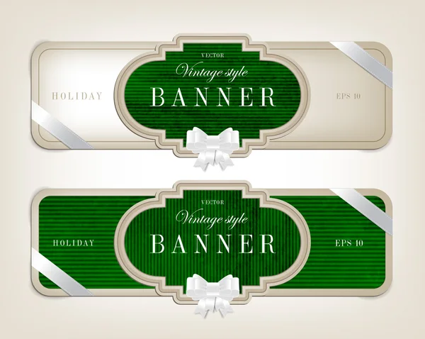 Due banner in cartone stile vintage vettoriale — Vettoriale Stock