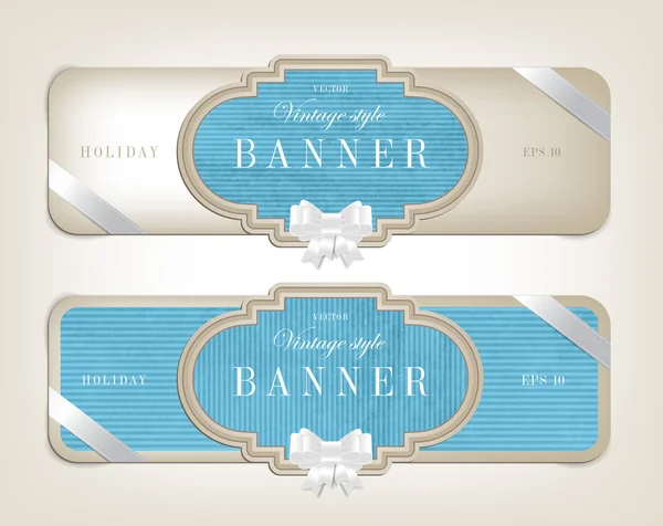 Two vector vintage style cardboard banners — Stock Vector