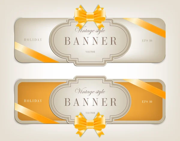 Dos banners de cartón de estilo vintage vectorial — Vector de stock