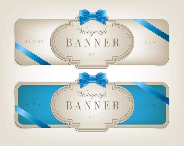 Dos banners de cartón de estilo vintage vectorial — Vector de stock