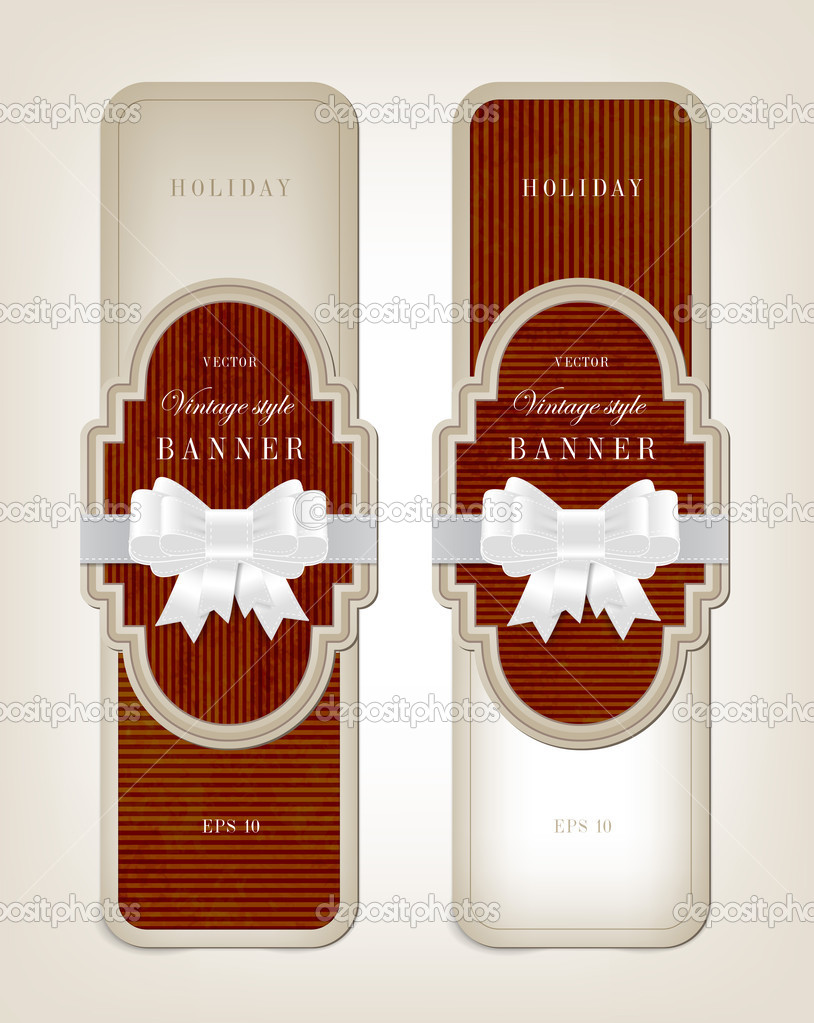 Two vector vintage style cardboard banners