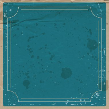 retro çerçeve ile vektör mavi kağıt arka plan.