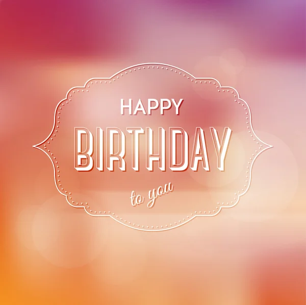 Vector blurry soft birthday greeting card with photographic bokeh effect — Stock Vector