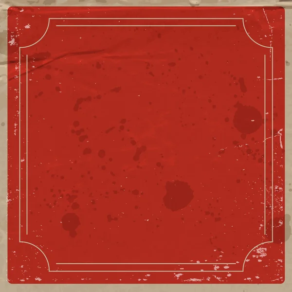 Fondo de papel rojo vectorial con marco retro . — Vector de stock