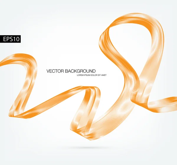 Orange vektor abstrakt dynamisk band våg bakgrund — Stock vektor