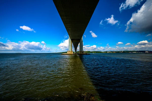 Vista Sul Verrazzano Narrows Bridge Dal Bay Ridge Promenade Brooklyn — Foto Stock