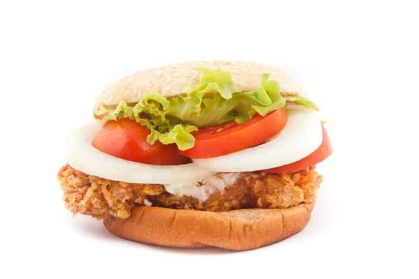 Τηγανητό κοτόπουλο burger — Φωτογραφία Αρχείου