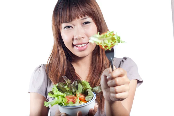 Mangiare insalata — Foto Stock
