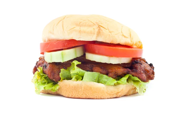 Roasted Chicken Burger Royalty Free Stock Images