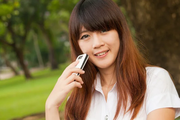 Young woman with mobile Stock Image