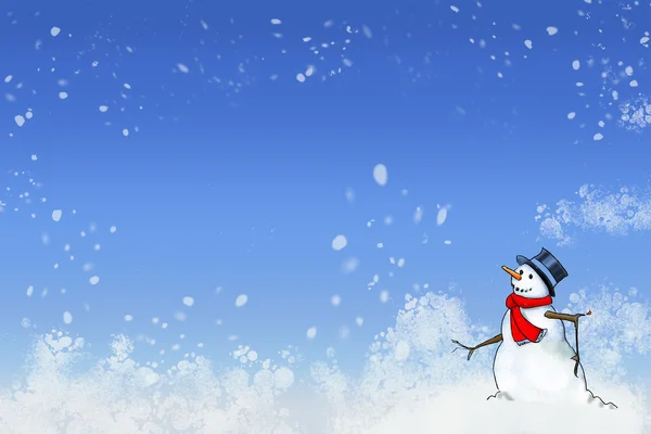 Inverno feriado boneco de neve — Fotografia de Stock