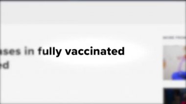 Vaccinated animated headline of news outlets around world, coronavirus, Covid-19