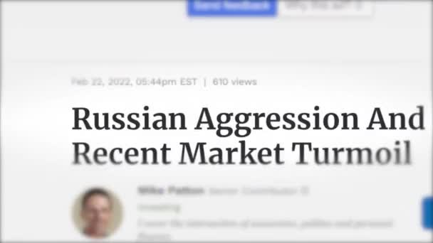 Rus saldırganlığı dünya çapında manşet haber ajansları, Ukrayna 'da savaş — Stok video