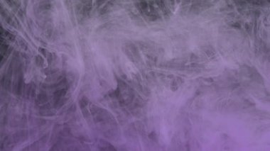 Mor akrilik boya suda karışıyor, akvaryumda yavaşça suyun altında dönüyor.