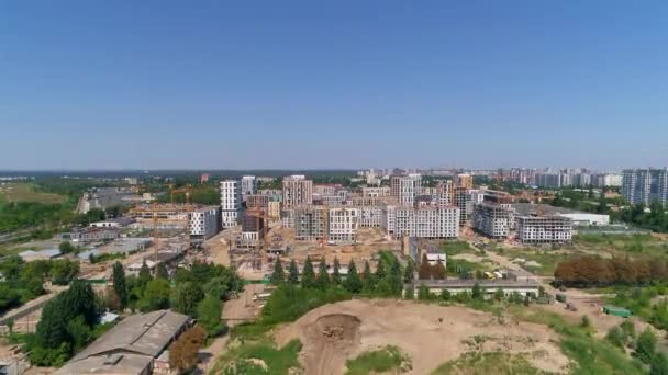 Drone Aerial View Cityscape Modern Building Residential Complex Nice Town — Stock video