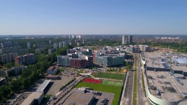 Drone Aerial View Modern Building Residential Complex Respublika Construction Residential — 图库视频影像