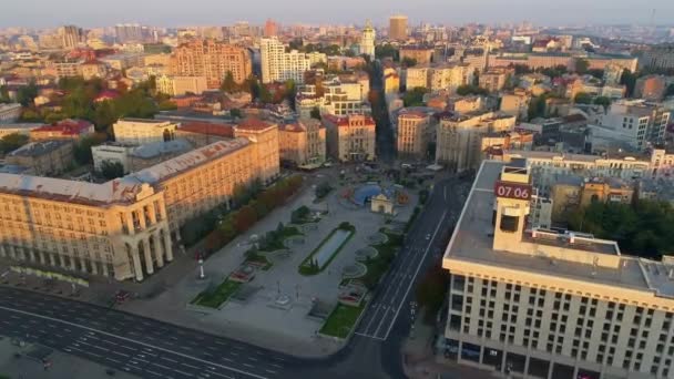 Площадь Независимости Украина Киев Сентября 2021 Года Вид Воздуха Майдан — стоковое видео