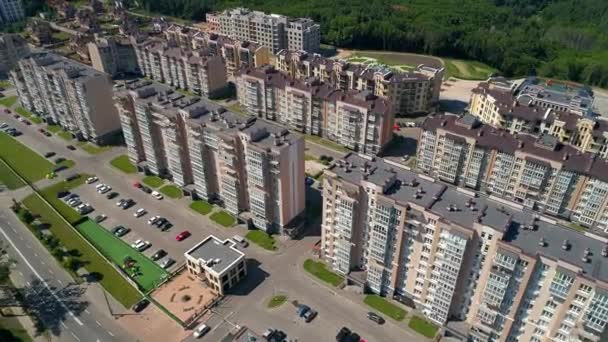 Drone Aerial View Modern Building Residential Complex Crystal Springs Kyiv — Stockvideo