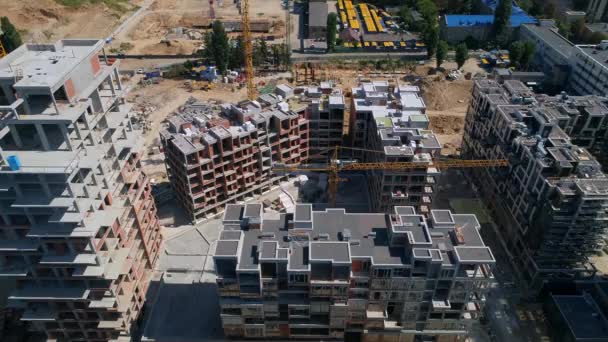 Drone Aerial View Modern Building Residential Complex Unit Home Construction — Vídeo de Stock