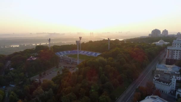Estadio Lobanovsky Ucrania Kiev Septiembre 2021 Drone Vista Aérea Campo — Vídeos de Stock