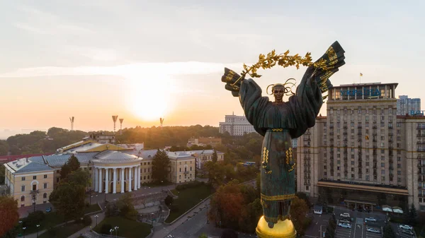 Πλατεία Ανεξαρτησίας Ουκρανία Κίεβο Σεπτεμβρίου 2021 Αεροφωτογραφία Drone Μνημείο Ανεξαρτησίας — Φωτογραφία Αρχείου