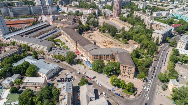 Aerial View Building Former Factory Arsenal Drone Shot Beautiful Kyiv — Photo