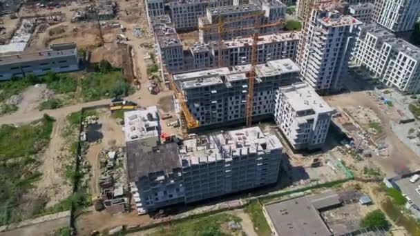 Drone Aerial View Modern Building Residential Complex Nice Town Construction — 图库视频影像