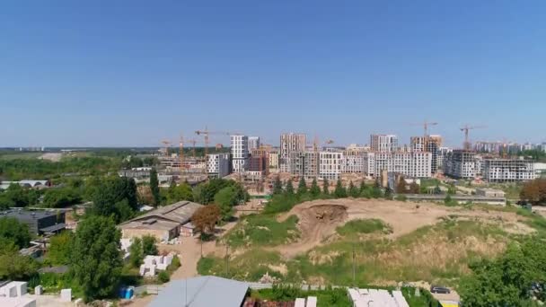 Drone Antenne Uitzicht Stadsgezicht Modern Gebouw Wooncomplex Leuke Stad Bouw — Stockvideo