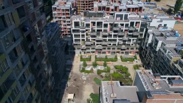 Drone Aerial View Modern Building Residential Complex Unit Home Construction — Wideo stockowe