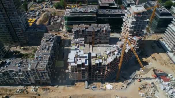 Drone Aerial View Modern Building Residential Complex Unit Home Construction — Wideo stockowe