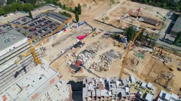 Drone Aerial View Modern Building Residential Complex Unit Home Construction — Vídeos de Stock