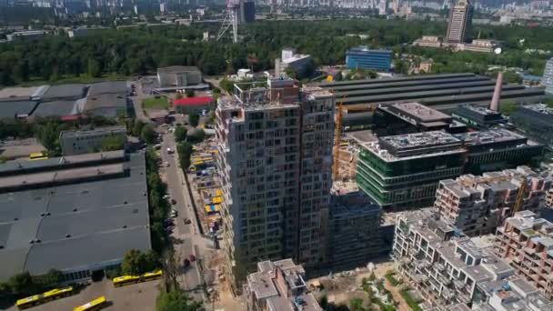 Letecký Pohled Moderní Budovu Rezidenční Komplex Domov Výstavba Obytných Prostor — Stock video