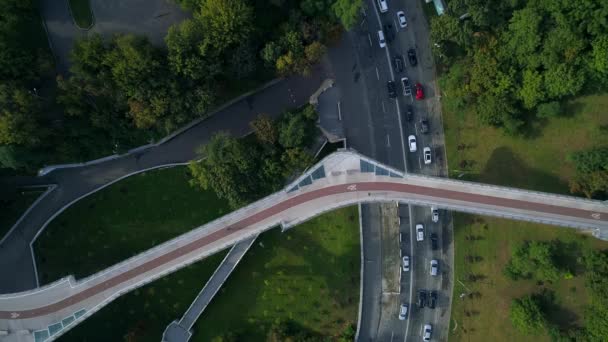 Most Klitschko Ukraina Kijów Września 2021 Drone Widok Lotu Ptaka — Wideo stockowe