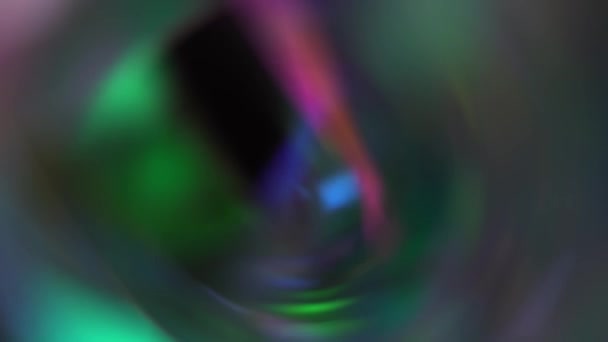 Radial wazig van neon groen en paars licht vortex. Regenbooglampen gloeien in het donker. Abstract Vakantie Psychedelische Digitale Moderne Glanzende Achtergrond — Stockvideo