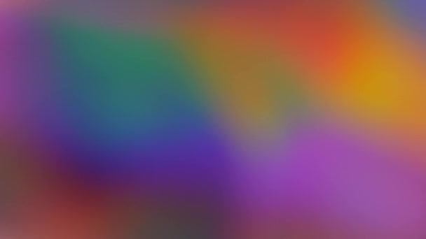 Rainbow color holographic abstract retro background. Blurred soft multicolor gradient. Hologram glitch. Light through a prism and smoke — Stockvideo