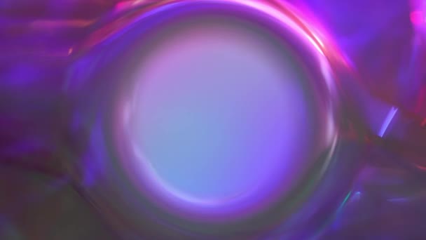 Holografické velmi peri fialové a růžové barvy přechody kruhu. Neon futuristický pohyb kopírovat prostor na pozadí — Stock video