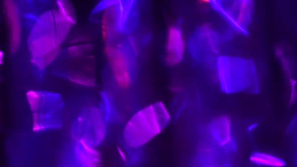 Neonljus genom ett prisma, genom rök. Cyberpunk stil bakgrund — Stockvideo