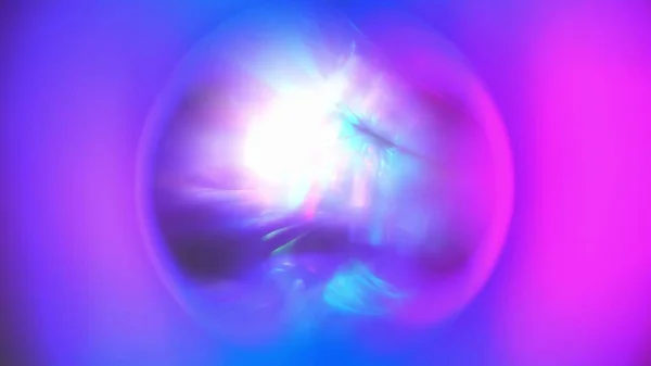 Efeito de bola de cristal holográfico, anel de néon, círculo. Unicórnio roxo rosa muito peri cores desfocado gradiente. Copiar fundo do espaço. Flare da lente e destaques, Ilusão óptica e leve — Fotografia de Stock