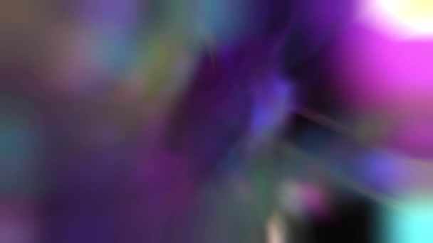 Fundo holográfico macio abstrato para o feriado de Ramadan. Gradiente de cores néon. Falha no holograma. Luz através de um prisma e fumaça — Vídeo de Stock