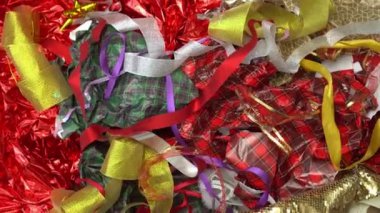Party waste. Birthday and christmas decoration. Throwing Waste after Party