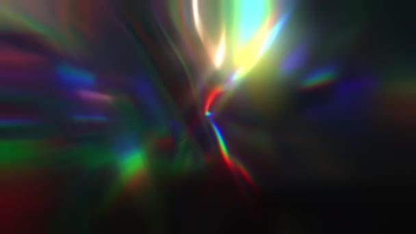 A light beam through a prism. Rainbow holographic rays. Abstract background — ストック動画