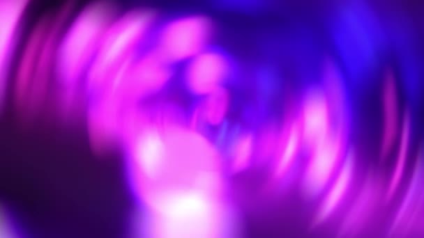 Neon lights form a circle funnel hole. Purple pink blue gradient. Abstract retro background — Stockvideo